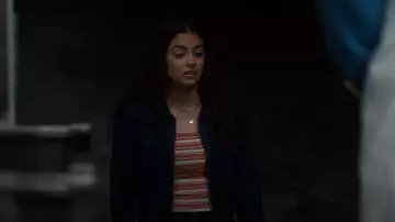 Levi's Premium Zip Slim Trucker Jacket worn by Alice Dhawan (Sadie Laflamme-Snow) as seen in The Way Home (S03E08)