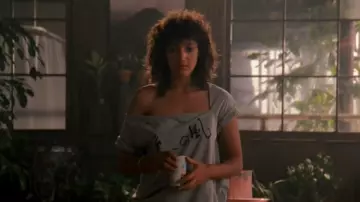 Graphic Lines Art Grey Shirt worn by Alexandra Owens (Jennifer Beals) in Flashdance