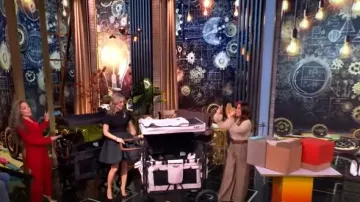 Dries Van Noten Poumas Straight Leg Wool Trousers worn by Sunny Hostin as seen in The View on March 14, 2025