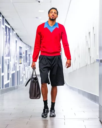 Prada Black Leather 'Razor' Loafers worn by Tyrese Haliburton on the Instagram account @pacers