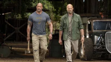 The camel pants worn by Jason Statham in the movie "Fast and furious hobbs and shaw"