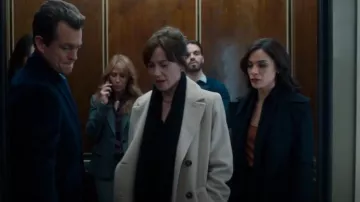 Reiss Black Wool Blend Belted Double Breasted Coat worn by ADA Samantha Maroun (Odelya Halevi) as seen in Law & Order (S24E15)