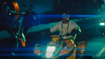 Gallery Dept. Yellow Paint Splatter Flared Sweatpants worn by Lunay in Casper Magico, Lunay, IZaak & Hades66 - Ducati (Video Oficial)