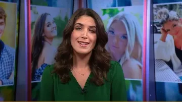 Cece Ruffle V-Neck Blouse worn by Liz Kreutz as seen in Today on March 17, 2025