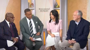 Proenza Schouler White Label Pleated Vegan Leather Midi Skirt worn by Laura Jarrett as seen in Today on March 17, 2025