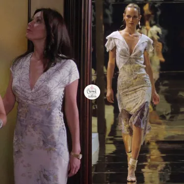 Chloe patchwork floral dress used by Prue Halliwell (Shannen Doherty) on Charmed (S03E02)