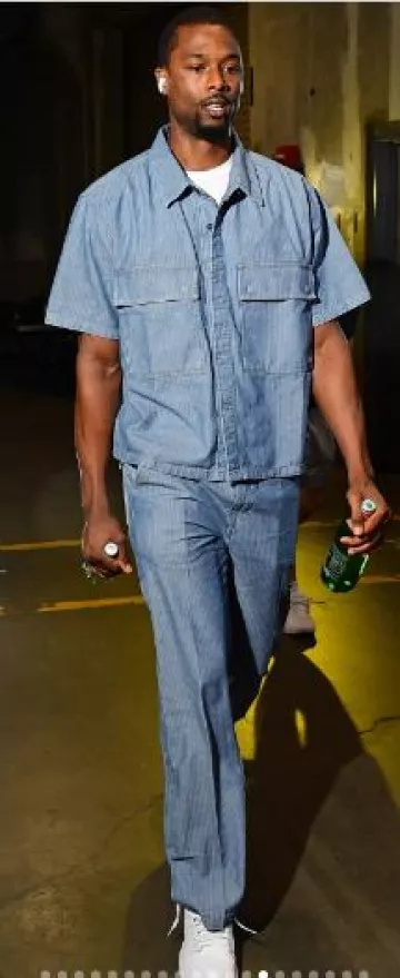 Jordan 1 Low 'All White' usado por Harrison Barnes en la cuenta de Instagram @nbafashionfits