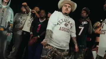 Adidas Texas A&M White Mesh Tailgate Jersey usado por That Mexican OT in That Mexican OT & Sauce Walka - "Check Please" ft. Lil Jairmy & MG Lil Bubba (Video Musical Oficial)