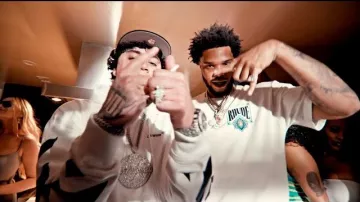 Off-White White & Black-Diag Hoodie worn by Ohgeesy in OhGeesy - Digital (feat. RTB MB) [Official Music Video]