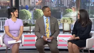 Derek Lam 10 Crosby Emma Pintuck Fit & Flare Mini Dress worn by Savannah Sellers as seen in Today on March 18, 2025