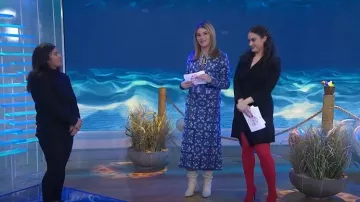 Cara Cara Clara Falda en azul Rita Tile usada por Jenna Bush Hager como se ve en Today with Jenna & Friends el 19 de marzo de 2025
