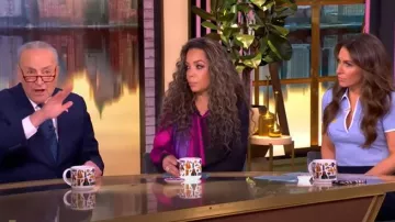 Bruce Glen Drape Maxi Shirt Dress worn by Sunny Hostin as seen in The View on  March 18, 2025