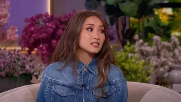 Alaia Denim Cardi Jacket worn by Brenda Song as seen in The Jennifer Hudson Show on March 7, 2025