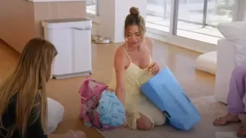 Loveshackfancy X 21Seeds Marjorie Floral Pvc Beach Bag worn by Denise Richards as seen in Denise Richards and Her Wild Things (S01E05)