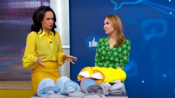 Saloni Lea Shirt Dress in Nebula worn by Lori Bergamotto as seen in Good Morning America on March 17, 2025