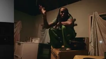 Enfants Riches Deprimes Faded Green 'Classic Logo' T-Shirt worn by Quavo in Quavo - Trappa Rappa