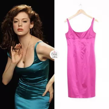 D&G Vintage 2005 sarcelle/bleu corset Knee-Length Dress portée par Rose McGowan pour la promo de la saison 8 de Charmed