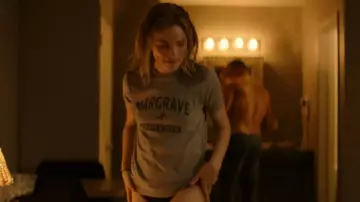 Margrave Track & Field Grey T-Shirt worn by Roscoe Conklin (Willa Fitzgerald) in Reacher (S01E02)