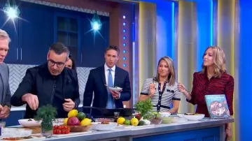 Ba&Sh Sisco Tiger-Print Button-Down Top worn by Lara Spencer as seen in Good Morning America on March 19, 2025