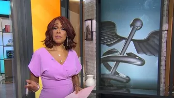 Alexia Admor Naomi Dress in Lilac worn by Gayle King as seen in CBS Mornings on March 12, 2025