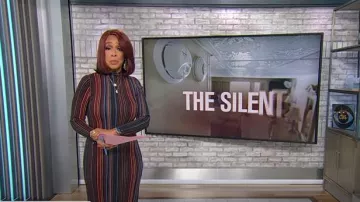Akris Striped Turtleneck Knit Midi Tube Dress worn by Gayle King as seen in CBS Mornings on March 14, 2025