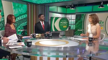 Akris Punto Guitar Print Dress worn by Jill Schlesinger as seen in CBS Mornings on March 18, 2025