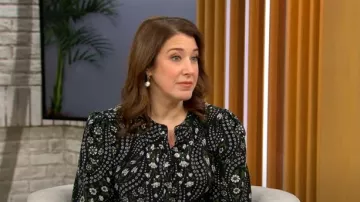 Veronica Beard Ashlynn Floral Blouse worn by Sarah Gelman as seen in CBS Mornings on  March 19, 2025