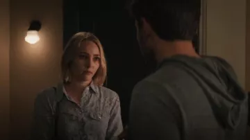 BDG Blue Printed Western Shirt worn by Alice (AnnaSophia Robb) as seen in Grosse Pointe Garden Society (S01E03)