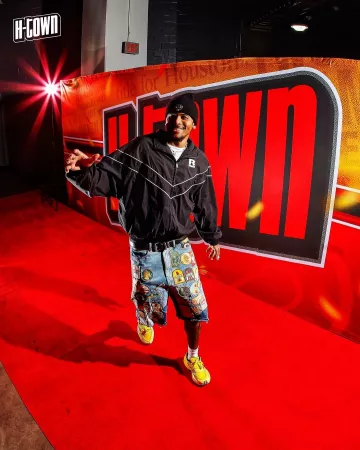 RHUDE Black Piped Chevron Track Jacket worn by Jalen Green on the Instagram account @houstonrockets