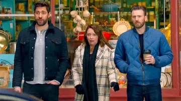 Blue quilted bomber jacket worn by Chris Evans in Smaht Pahk | Hyundai 2020 Super Bowl Commercial 