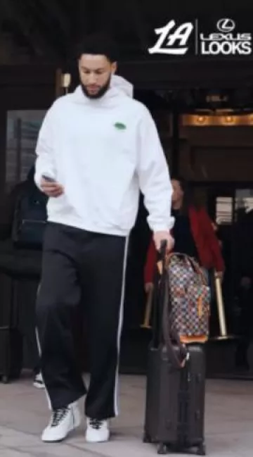 Louis Vuitton Brown & Multicolor Damier 'Christopher MM' Backpack worn by Ben Simmons on the Instagram account @laclippers