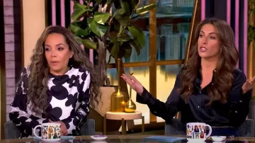 Marni Dililes Floral Long Sleeve Belted Silk Twill Midi Dress worn by Sunny Hostin as seen in The View on March 20, 2025
