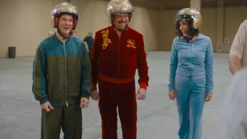 Dries Van Noten Blue & Khaki Quilted Bomber Jacket worn by Kelvin Gemstone (Adam DeVine) as seen in The Righteous Gemstones (S04E02)