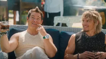 Golden Goose Journey Sequined Knit Tank Top In Weiss worn by Kelvin Gemstone (Adam DeVine) as seen in The Righteous Gemstones (S04E03)