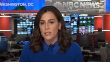 Alice + Olivia Porla Layered Look Sweater worn by Hallie Jackson as seen in Today on March 24, 2025