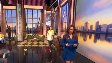 Cinq a Sept Hunter Side Ruched Long Sleeve Wrap Dress worn by Alyssa Farah as seen in The View on March 24, 2025