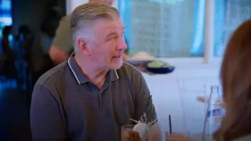 Fred Perry Twin Tipped Polo Shirt In Grey worn by Alec Baldwin as seen in The Baldwins (S01E03)