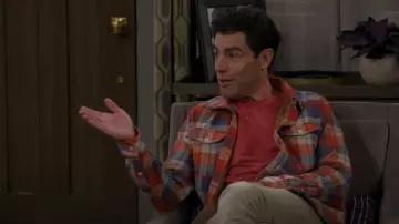 J Crew Seaboard Soft Knit Shirt in Plaid Darnell Red Blue worn by Dave Johnson (Max Greenfield) as seen in The Neighborhood (S07E14)