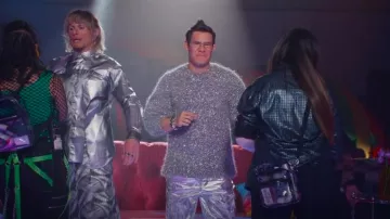 Jil Sander Lurex Chunky Fuzzy Sweater worn by Kelvin Gemstone (Adam DeVine) as seen in The Righteous Gemstones (S04E03)