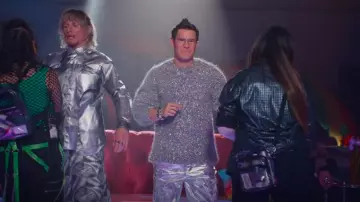 Jil Sander Lurex Chunky Fuzzy Sweater worn by Kelvin Gemstone (Adam DeVine) as seen in The Righteous Gemstones (S04E03)