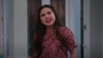 Pilcro The Keira Collared Button-Front Blouse In Pink Pattern worn by Georgia (Barrett Margolis) as seen in Shifting Gears (S01E10)