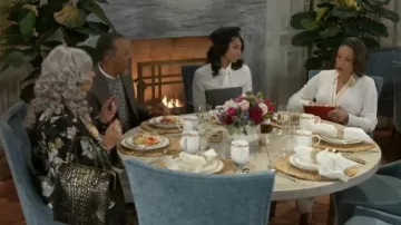 Elisabetta Franchi Bodysuit-style Blouse worn by Dr. Nicole Dupree Richardson (Daphnée Duplaix) as seen in Beyond the Gates (S01E17)