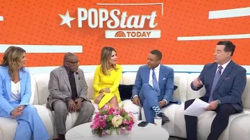 Giambattista Valli Front-Slit Long-Sleeved Dress worn by Savannah Guthrie as seen in Today on  March 25, 2025