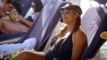 Christian Dior Club V1U Oblique Sun Visor worn by Garcelle Beauvais as seen in The Real Housewives of Beverly Hills (S14E17)