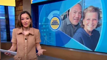 Cinq à Sept Pammy Vestido usado por Eva Pilgrim en Good Morning America el 26 de marzo de 2025