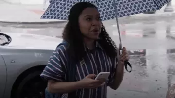 Exquise The Tobie Button-Front Pleated Shirt Dress worn by Janine Teagues (Quinta Brunson) as seen in Abbott Elementary (S04E19)