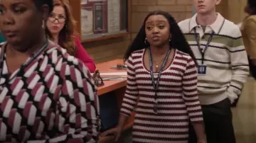 Zara Soft Textured Dress worn by Janine Teagues (Quinta Brunson) as seen in Abbott Elementary (S04E19)