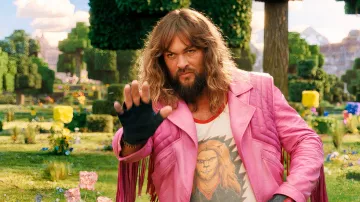 Lion Head Beast White Ringer T-Shirt worn by Garett Garrison (Jason Momoa) in A Minecraft Movie