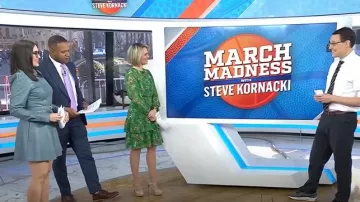 Nicholas Alexis Faux Leather Belted Dress worn by Savannah Sellers as seen in Today on March 27, 2025