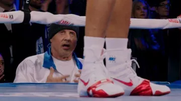 The Nike Hyperko boxing shoes worn by Adonis Creed (Michael B. Jordan) in the movie Creed: The Legacy of Rocky Balboa